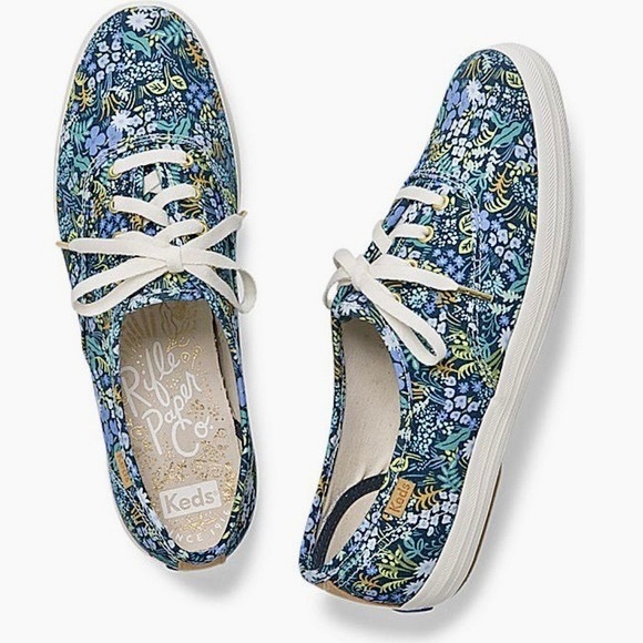 Keds x Rifle Paper Co Collab Sneakers Floral Size 7.5 - Picture 2 of 9